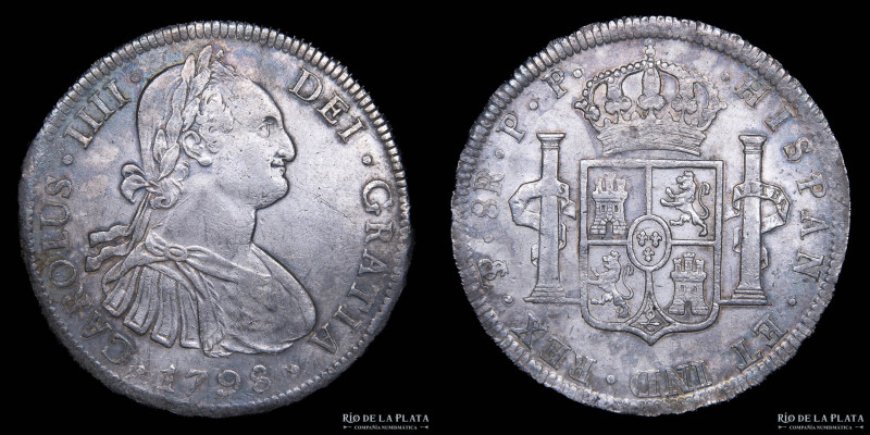 Potosí. Carlos IV (1788-1808) 8 Reales 1798 PP (Pedro Mazondo, Pedro Martin Albi...
