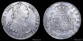 Potosi. Carlos IV. 8 Reales 1807 PP. CJ 76.18