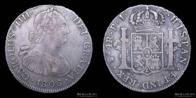 Potosi. Carlos IV. 4 Reales 1808. PJ Sobrefecha. CJ 77.20.1