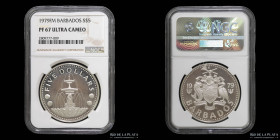 Barbados. 5 Dollars 1979 FM. PF 67 Ultra Cameo. KM16a