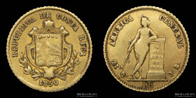 Costa Rica. 1/2 Escudo 1850. KM97