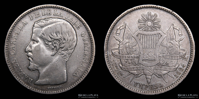 Guatemala. 1 Peso 1864 R. AG.903, 37mm; 24.51g. KM182(VF)

Nota: Todos los pre...