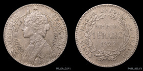 Martinica (Francia) 1 Franc 1922. KM41