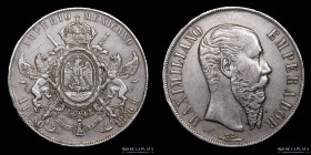 Mexico. Maximiliano. 1 Peso 1866. KM388.1