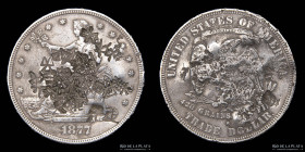USA. 1 Dollar 1877 S. Chopmarks. KM110