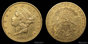 USA. 20 Dollars 1901 S. KM74.3