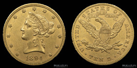USA. 10 Dollars 1894. Coronet Head. KM102