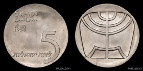 Israel. 10º Aniversario independencia. 5 Lirot 1958. KM21