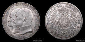 Alemania. 5 Mark 1904. 400 Aniversario. Felipe el Grande. KM373