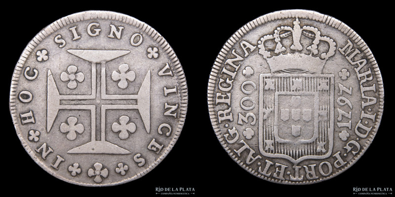 Azores. 300 Reis 1797. AG.916.6; 28mm; 6.91g. KM8 (VF)

Nota: Todos los precio...