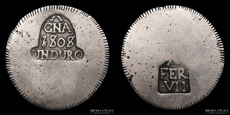 Principado de Cataluña. Fernando VII. 1 Duro 1808. AG.917; 38.0mm; 26.33g. Ceca ...