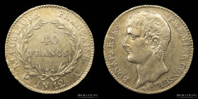 Francia. Napoleon I. 40 Francs An12 (1803) KM664.1