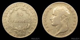Francia. Napoleon I. 20 Francs 1806. KM674
