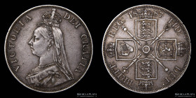 Gran Bretaña. Victoria. Double Florin 1887. KM763
