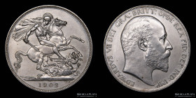 Gran Bretaña. Edward VII. 1 Crown 1902. KM803