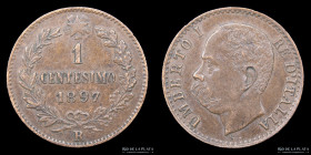 Italia. Umberto I. 1 Centesimo 1897. KM29