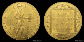 Paises Bajos. Wilhelmina. 1 Ducat 1927. KM83.1a