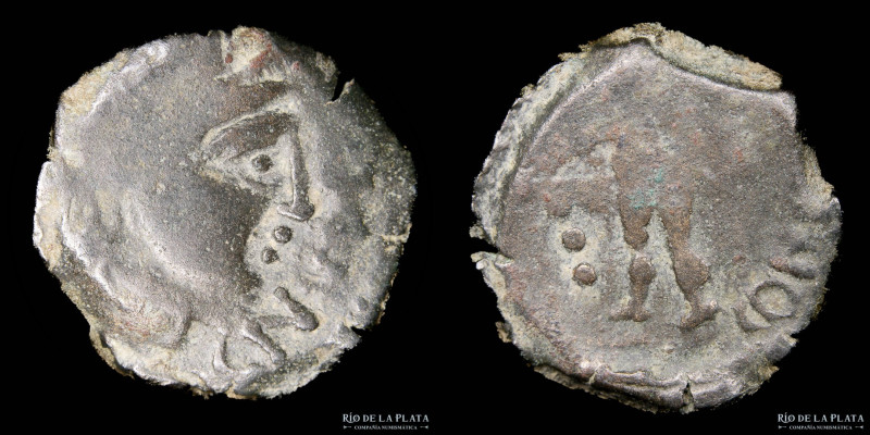 Hispania. Corduba (Cordoba) Gnaeus Julius (49-45BC) Semis. Bronze; 18.5mm; 4.93g...