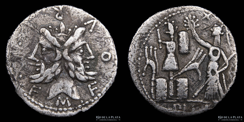 Roman Republic. M. Furius L. Philus 120BC. Denarius. Rome mint. Silver; 19.0mm; ...