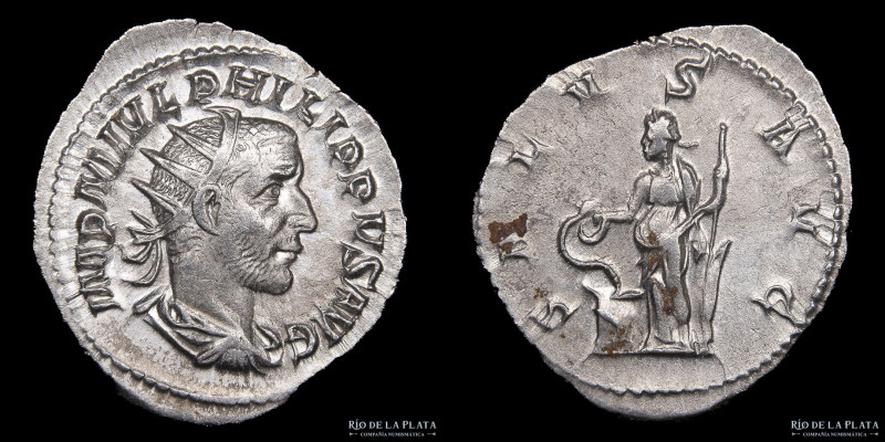 Philip I the Arab (246-249AD) Antoninianus. Rome mint (244AD) Silver; 22.5mm; 4....