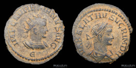 Aurelian (270-275AD) AE Antoninianus. Vabalathus RIC 381