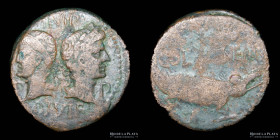 Augustus & Agrippa. Colonia Nemausus (10BC-10AD). AE Dupondius