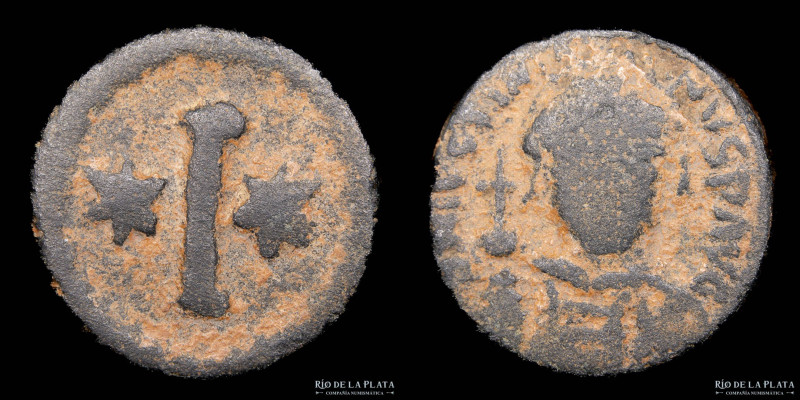 Byzantine. Justinian (527-565AD) Decanummium. Rome mint (547-549AD). Bronze; 16m...