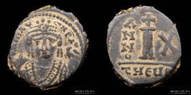 Maurice Tiberius (582-602AD) AE Decanummium. Theupolis