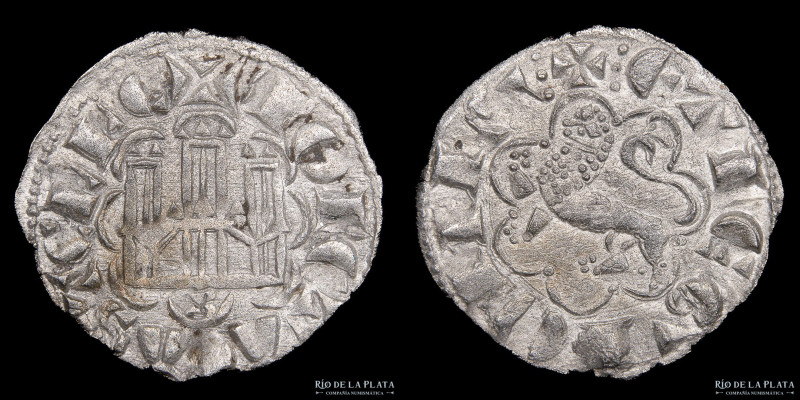 Castille & Leon. Alfonso X (1252-1284) Noven. Burgos Mint. Billion; 18mm; 0.85g....