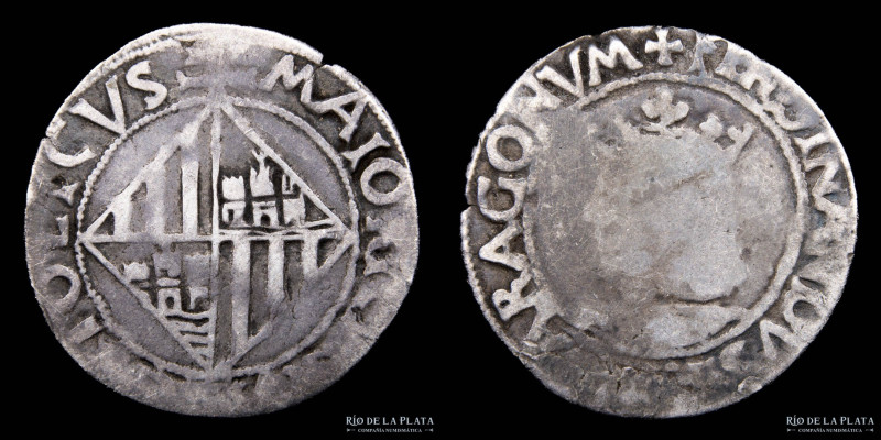 Catalonia & Aragon. Ferran II (1479-1516) Mallorca. 1 Ral. Silver; 22.3mm; 2.07g...