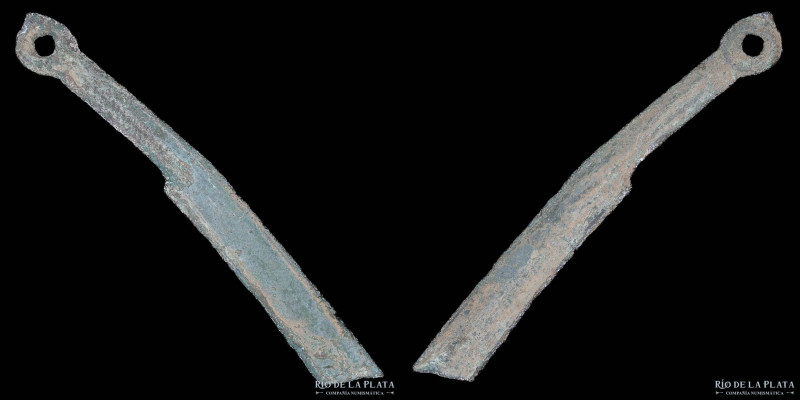 China. Warring States. Ming Knife 400-220BC. Bronze; 138x17mm; 15.80g. Hartill 4...