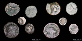 Greek Coins. Lot x5 Silver & Bronze coins