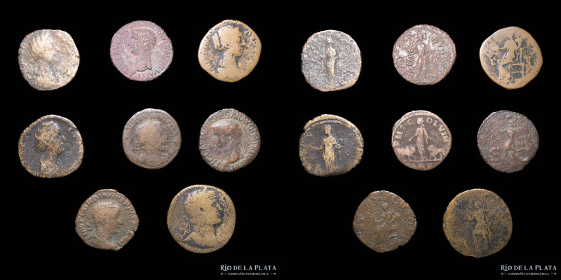 Ancient. Lot x8. Roman sestertius, ases & provincial coins. Mixed lot, three emp...