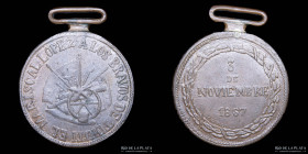 Guerra Triple Alianza. Paraguay. Premio Militar 1867. Tuyuti. Cobre