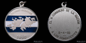Argentina. 1990. Condecoracion Malvinas. A los combatientes. Plata