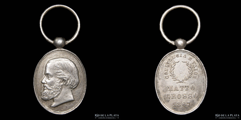 MINIATURA. Brasil. Pedro II. 1867. Campanha do Matto Grosso. Constancia y Valor....