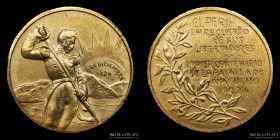 Peru. 1824-1924 Centenario de Ayacucho. Bolivar. Oro