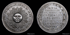 Peru. 2 Reales 1863. Proclama de la Independencia 1821.