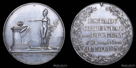 Uruguay. 1834. Cuarto Aniversario de la Constitucion. Jouve y Thonelly. Plata
