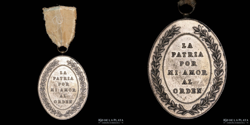 Argentina. 1914. Restitución del órden en la Campaña de Buenos Aires. Bronce pla...