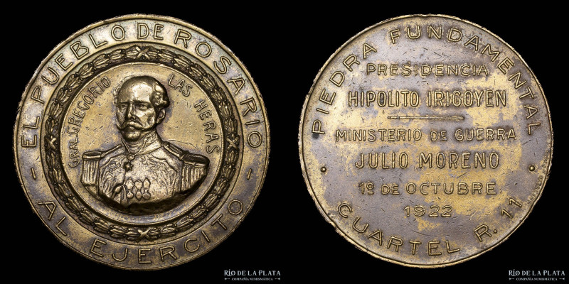 Argentina. 1922. El pueblo de Rosario al ejército. Gral. Gregorio Las Heras. Pie...