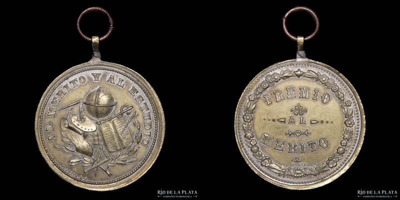 Argentina. Premio al mérito y al estudio. Bronce; 34mm; 14.81g. Grabador: Podest...