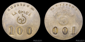 Argentina. Ficha. Esquila. Valor 100. Estancia La Chica. F. Estrugamou