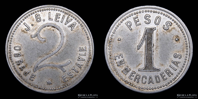 Argentina. Forestal. 1 Peso en Mercaderías. Obraje Estayle. J. G. Leiva. Santiag...