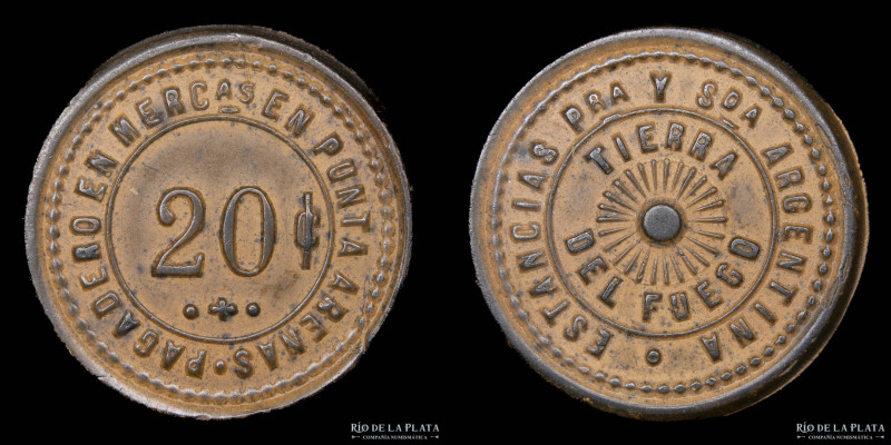 Argentina. Ficha. Estancias Pra y Sda. Tierra del Fuego. Punta Arenas. Ebonita m...