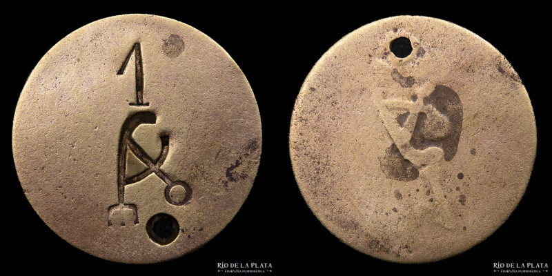 Argentina. Ficha. Tandil. Leonardo Pereyra. Bronce; 29mm; 3.65g. (F+)

Nota: T...