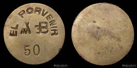 Argentina. Ficha. Valor 50. El Porvenir. Domingo Braña. Ayacucho
