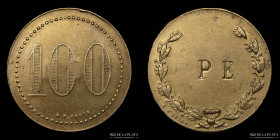 Argentina. Ficha. Valor 100. Estancia Las Casuarinas. Pedro Etchepare. Azul