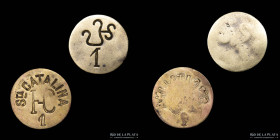 Argentina. Ficha. Lote x2. Valor 1. Santa Catalina. Balcarce de Antonio Martiarena