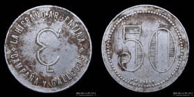 Argentina. Ficha. Valor 50. La Carlota. Campaña y Gallegos. Dorrego